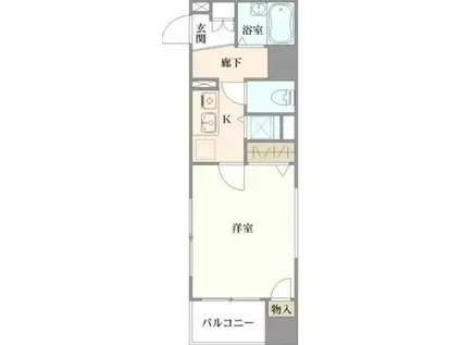 プレール文京ウエスト(1K/9階)の間取り写真