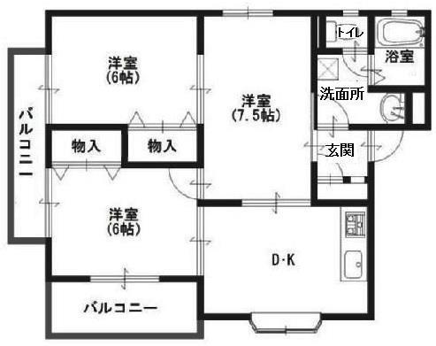 クレール21(3DK/4階)の間取り写真