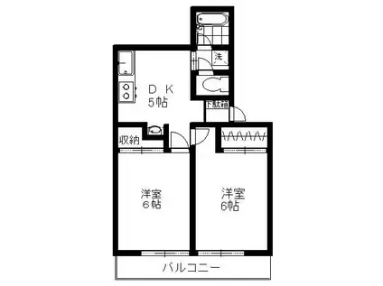 メゾン大里(2DK/1階)の間取り写真