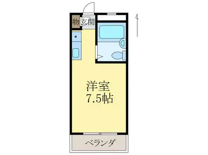 グランパレI(ワンルーム/1階)の間取り写真
