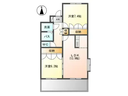 ラフィネIII(2LDK/2階)の間取り写真