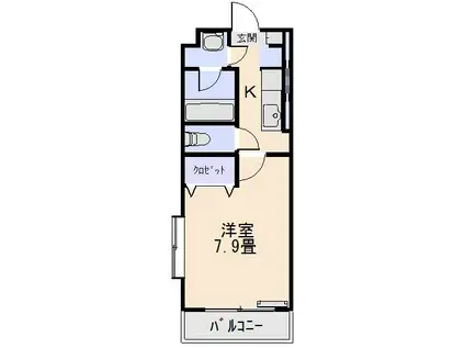 リバービレッジ(1K/2階)の間取り写真