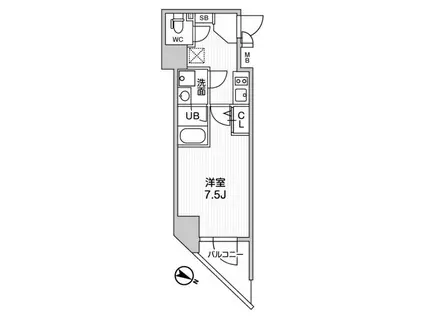ALTERNA北品川 オルタナ北品川(1K/10階)の間取り写真
