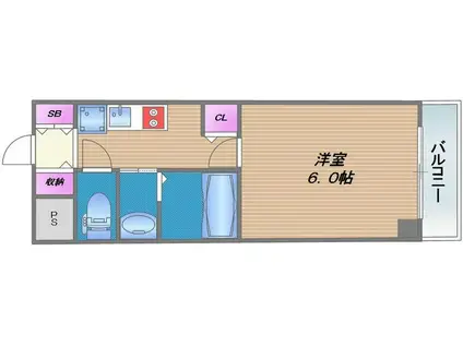 グランパシフィック新今里(1K/7階)の間取り写真