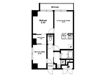 グレイスコート清澄白河(1SLDK/6階)の間取り写真