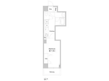 スターライト浅草(1K/6階)の間取り写真