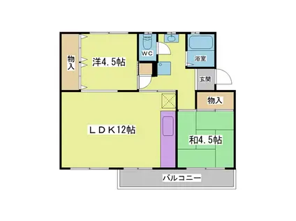 鈴蘭台第3団地3号棟(3DK/5階)の間取り写真