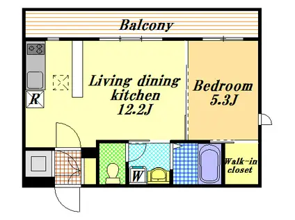 メゾンドエスポワール(1LDK/1階)の間取り写真