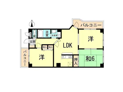 ロイヤルメゾン東須磨(3LDK/2階)の間取り写真