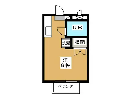 メゾン服部(ワンルーム/2階)の間取り写真