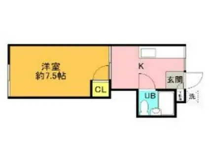 チェリーガーデン(1K/1階)の間取り写真