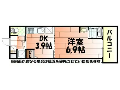 NO.47 PROJECT2100小倉駅(1DK/2階)の間取り写真