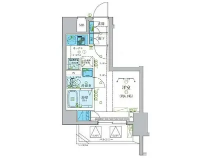 レグゼ梶ケ谷(ワンルーム/3階)の間取り写真