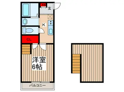 WILL GRANO岩槻(1K/2階)の間取り写真
