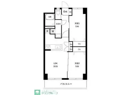 PARK MODERN つつじヶ丘(2LDK/4階)の間取り写真