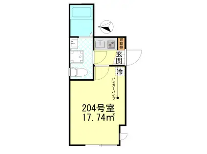 オーガスタコート堀切菖蒲園(1K/2階)の間取り写真