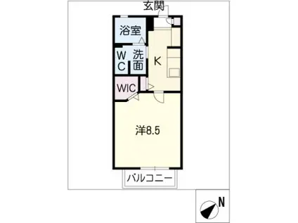 CHESTNUT HILL(1K/1階)の間取り写真