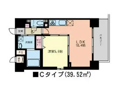 コーチェ芝公園(1LDK/7階)の間取り写真