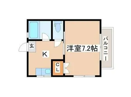 ラレーブ多賀城II(1K/2階)の間取り写真