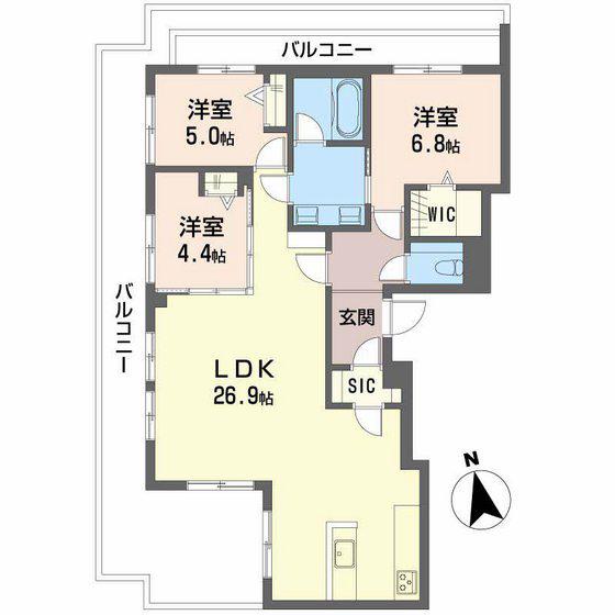 ブルーハート7(3LDK/4階)の間取り写真