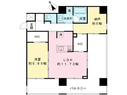 ＪＲ横浜線 橋本駅(神奈川) 徒歩6分 10階建 築7年(1SLDK/3階)の間取り写真