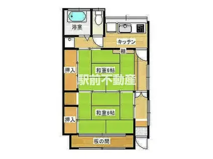 メゾン多布施(2K/2階)の間取り写真