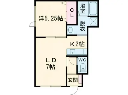 スマイルハート(1DK/1階)の間取り写真