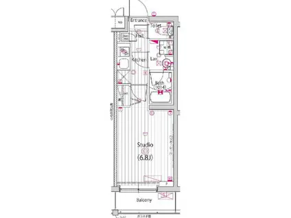 ガーラ・ヒルズ武蔵小山(1K/3階)の間取り写真