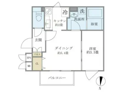 アレーロ新中野II(1DK/3階)の間取り写真