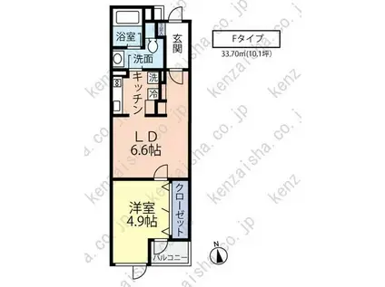 EVパレス(1DK/2階)の間取り写真