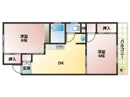 高倉マンション(2LDK/2階)の間取り写真