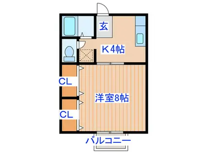 トレンディハウス志波町(1K/1階)の間取り写真