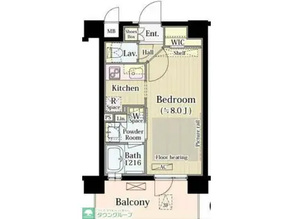 MIA CASA II(1K/4階)の間取り写真