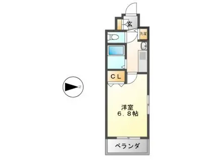 プレサンス桜通葵(1K/6階)の間取り写真