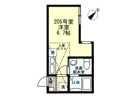 ラフェリツ(ワンルーム/2階)の間取り写真