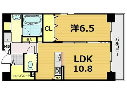 TISSAGE塩小路(1LDK/3階)の間取り写真