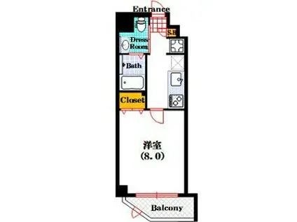 パークレーンミナミ(1K/1階)の間取り写真