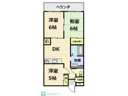 マンション高萩I(3DK/2階)の間取り写真