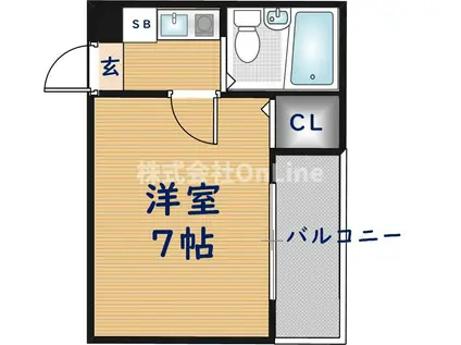 宝持ホワイトハイツ(1K/2階)の間取り写真
