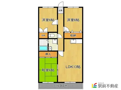 BA BLD(3LDK/3階)の間取り写真