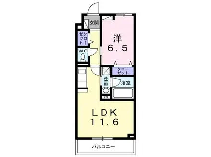 フィオーレ(1LDK/4階)の間取り写真