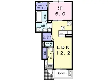 カーサ・ルミナーレ(1LDK/1階)の間取り写真