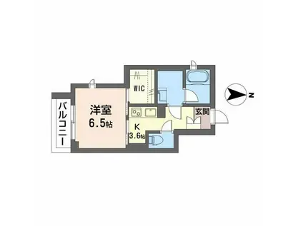 ウエストハイツ(1K/2階)の間取り写真