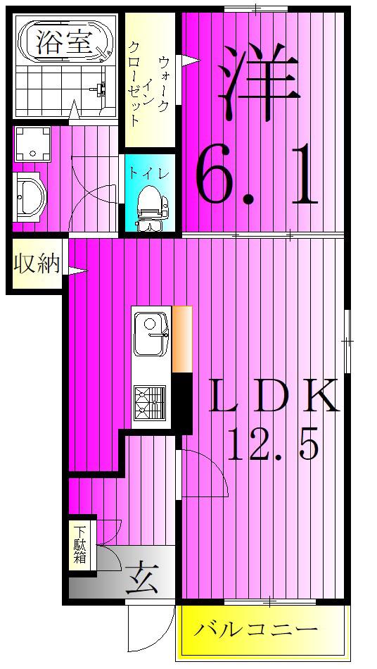 MIYANOMAE554(1LDK/1階)の間取り写真