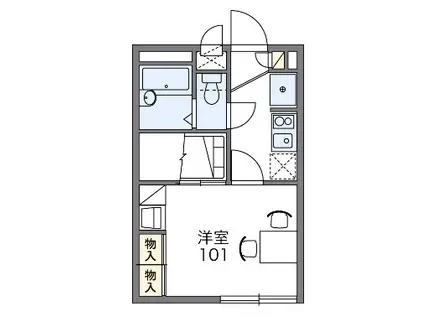 F ファミーユ(1K/1階)の間取り写真