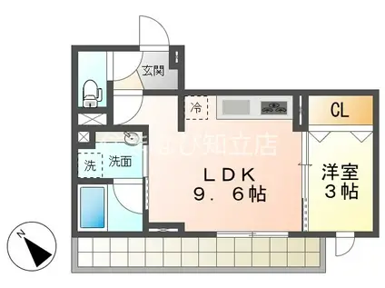 ＪＲ東海道本線 安城駅 徒歩5分 3階建 新築(1LDK/2階)の間取り写真