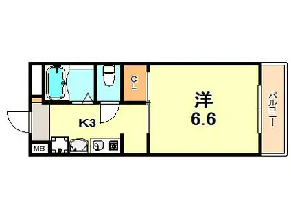 サン・ポラール 1(1K/3階)の間取り写真