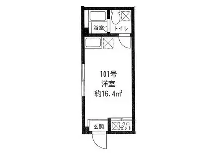丸越ハイツ(ワンルーム/1階)の間取り写真