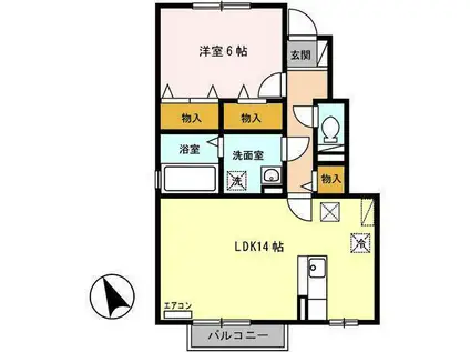 グレイスコート(1LDK/1階)の間取り写真