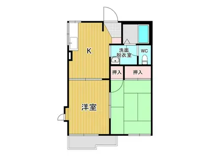 レジデンスカトレアB(2K/2階)の間取り写真